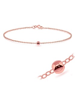 Rose Gold Plated Tiny Ball Silver Bracelet BRS-451-RO-GP